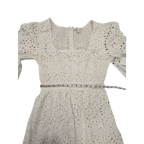 Nordstrom COTTON EYELET MIDI DRESS IN IVORY CLOUD SZ M - Picture 10 of 13